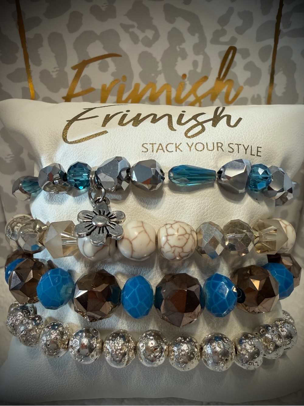 New ERIMISH Bracelets 4 Pc- Teal - Custom Regular, Kids or Extended Size